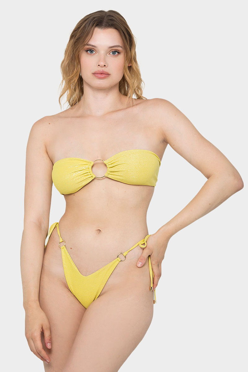 Yellow on sale bandeau swimsuit