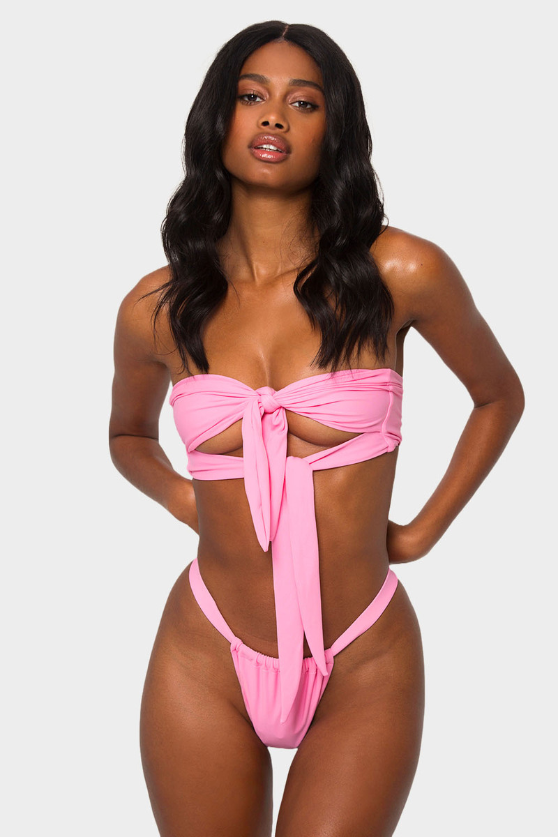 Jelly Bikini Top Bow Tie Bandeau Bikini