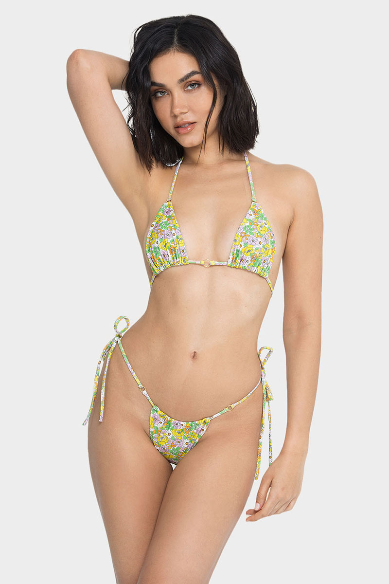 Lilly Bikini Top  Triangle Bikini Gold Rings